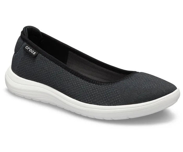 Crocs Reviva Flat Black White Women Flats Crocs