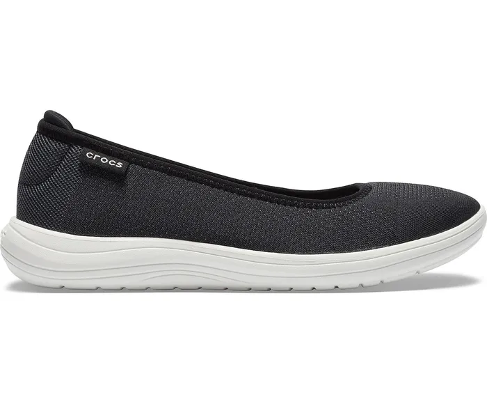Crocs Reviva Flat Black White Women Flats Crocs