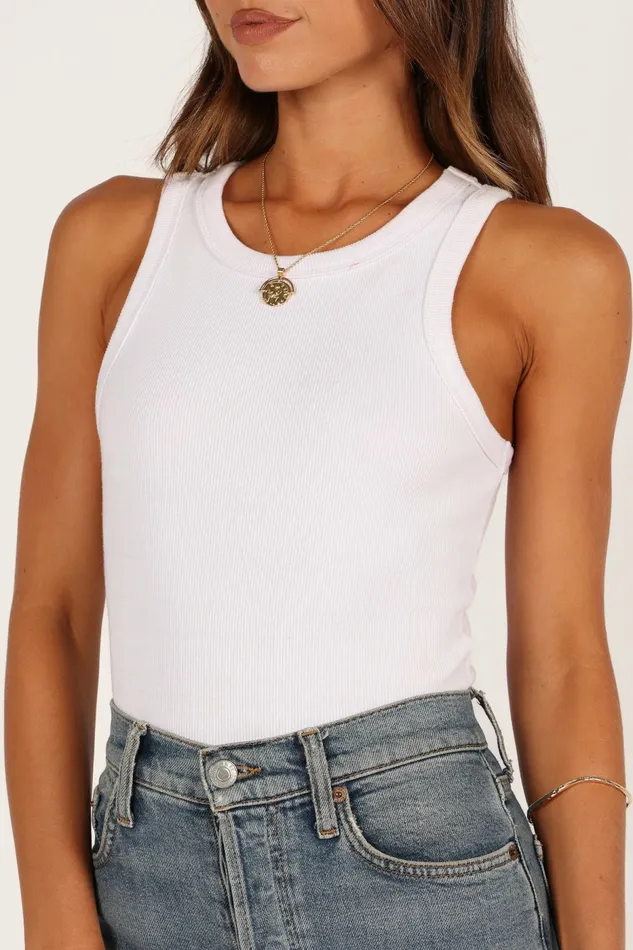 Crop Tops Women Petal and Pup Ari Ribbed Tank Top White