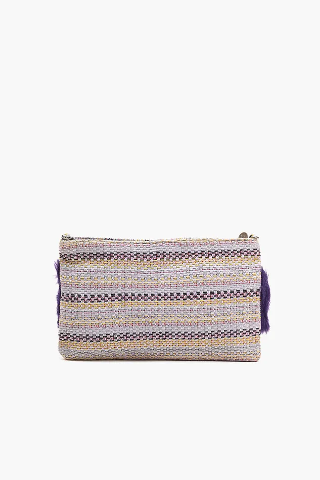 Crossbody Bags America and Beyond Women Faux Fur Clutch Sugar Plum