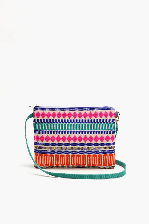 Crossbody Bags Women America and Beyond Mexican Striped Spring Top Zip Clutch