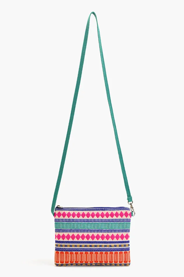 Crossbody Bags Women America and Beyond Mexican Striped Spring Top Zip Clutch