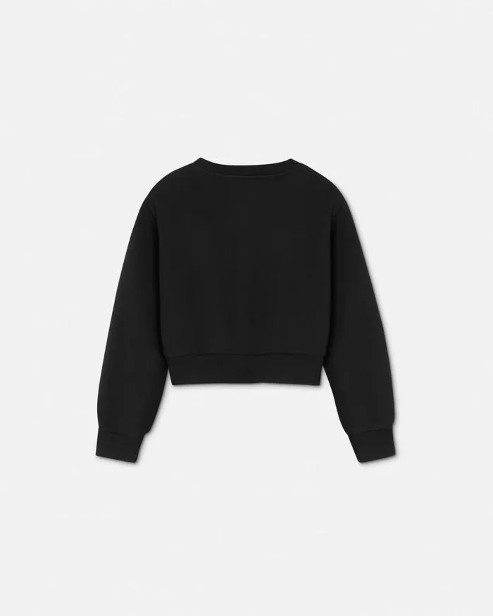 Crystal 03990s Vintage Logo Kids Sweatshirt Black Children Versace Clothing