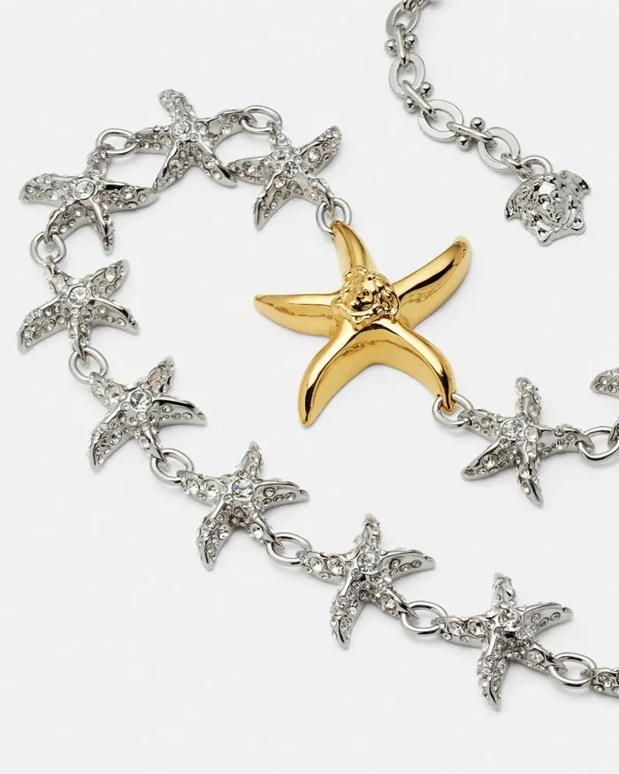 Crystal Barocco Sea Necklace Silvergold Women Versace Necklaces