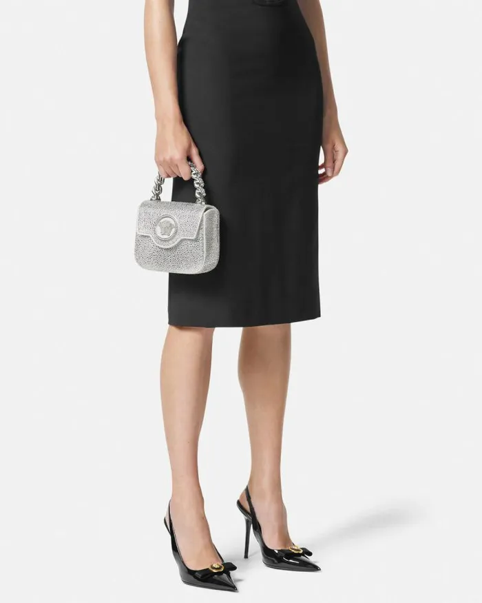 Crystal La Medusa Mini Bag White Women Versace Top Handle