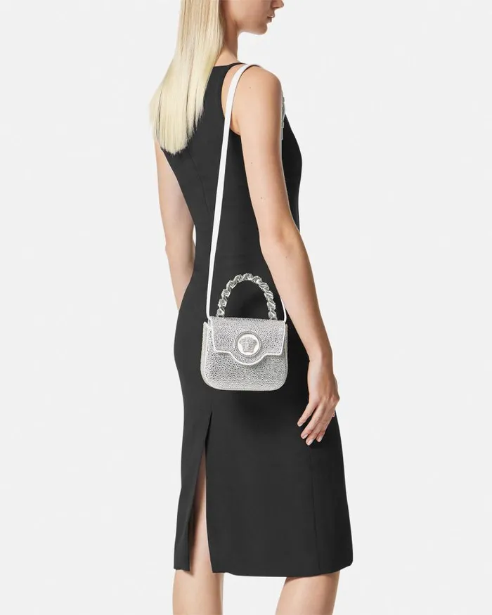 Crystal La Medusa Mini Bag White Women Versace Top Handle