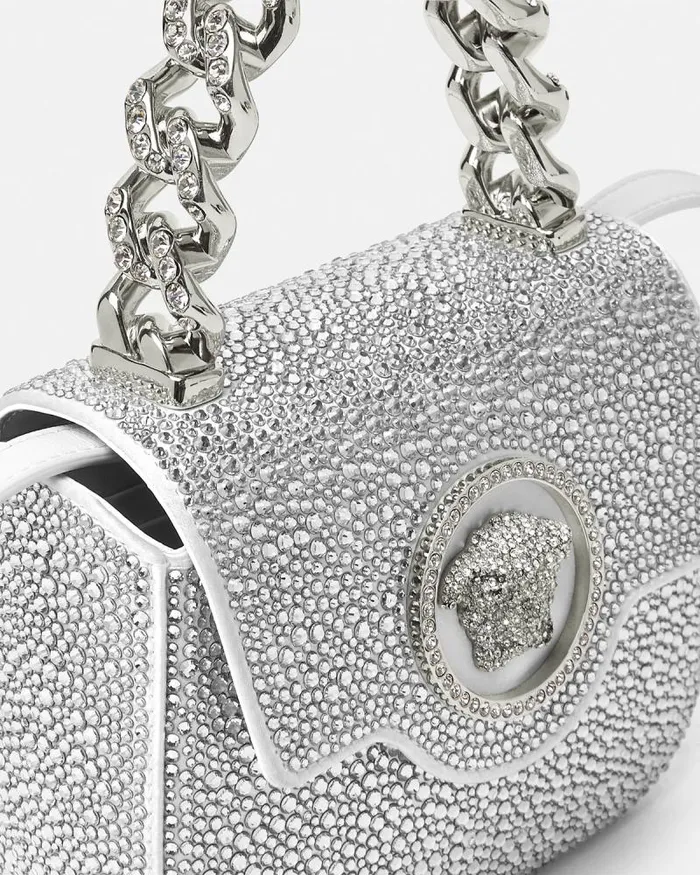 Crystal La Medusa Mini Bag White Women Versace Top Handle