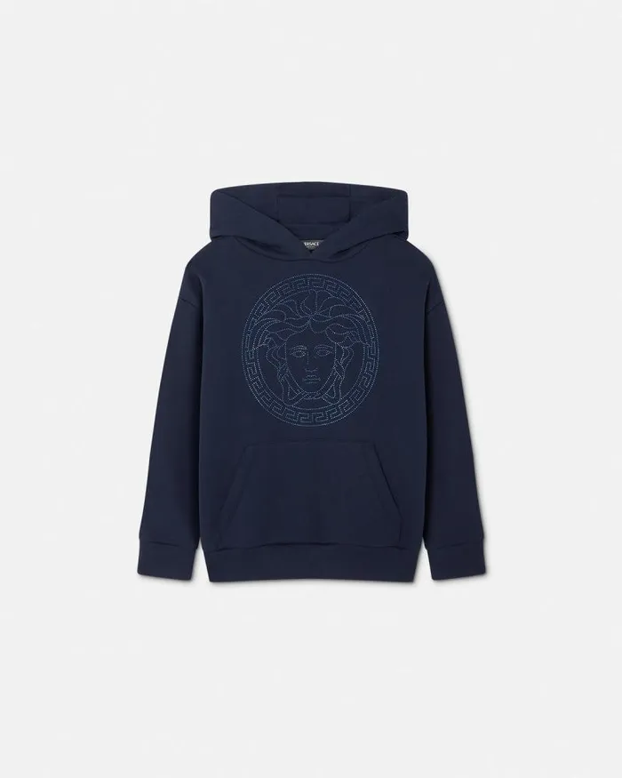 Crystal Medusa Kids Hoodie Blue Children Versace Clothing