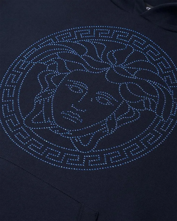 Crystal Medusa Kids Hoodie Blue Children Versace Clothing