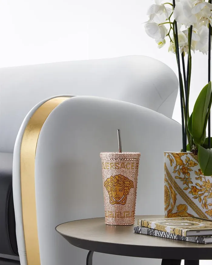 Crystal Medusa Travel Cup Pink MenHome and Lifestyle Versace Beach Accessories