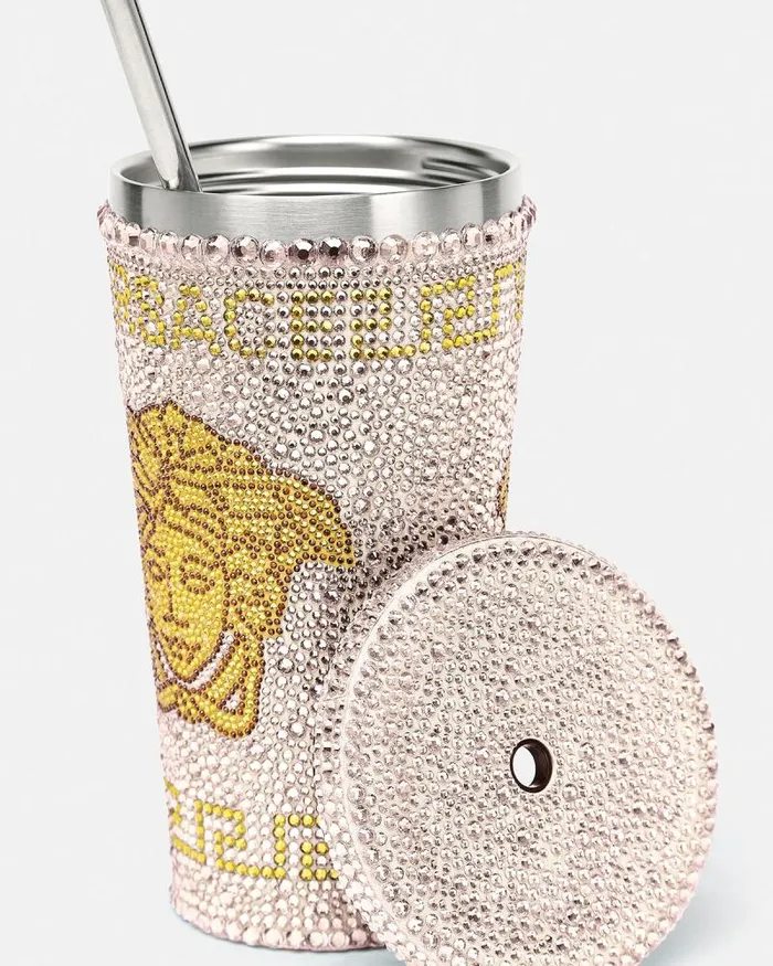 Crystal Medusa Travel Cup Pink MenHome and Lifestyle Versace Beach Accessories