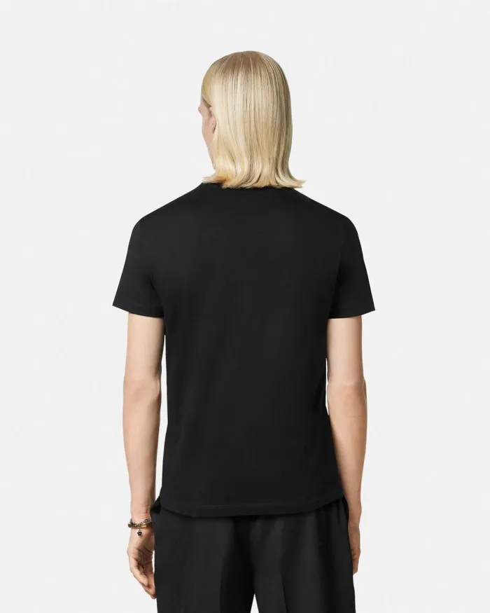 Crystal Starfish Blason TShirt Black Men Versace TShirts and Polos