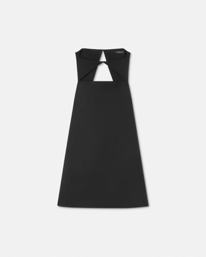 Cutout WoolBlend Shift Mini Dress Black Women Versace Dresses