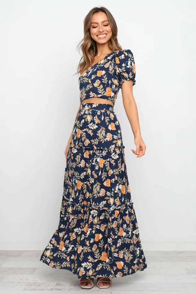 Deaville Skirt Navy Women Skirts Petal and Pup
