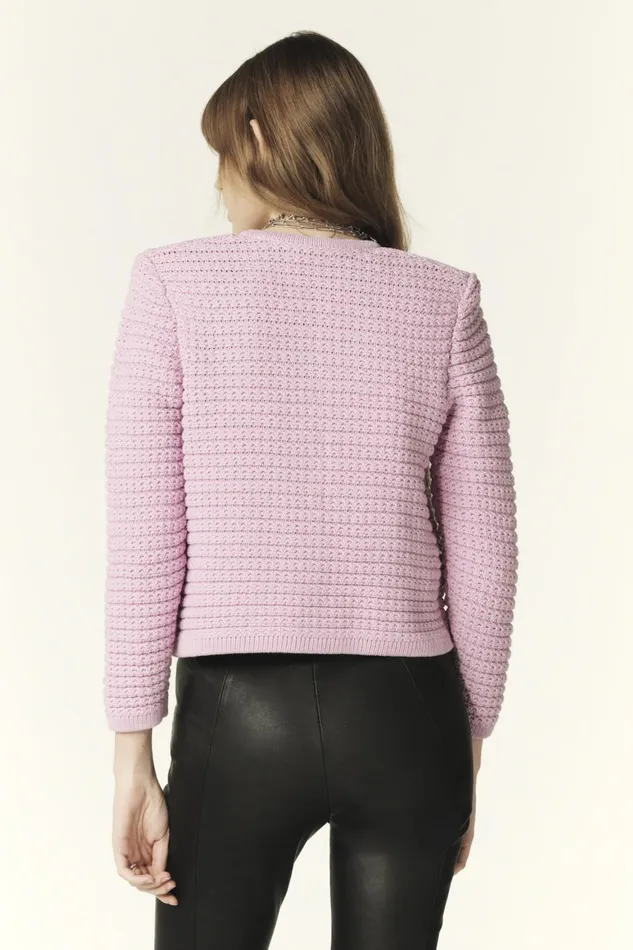 Decorative Knit Cardigan Gaspard Black Women Baandsh Sweaters and Cardigans
