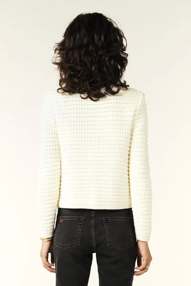 Decorative Knit Cardigan Gaspard Black Women Baandsh Sweaters and Cardigans