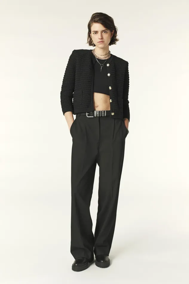 Decorative Knit Cardigan Gaspard Black Women Baandsh Sweaters and Cardigans