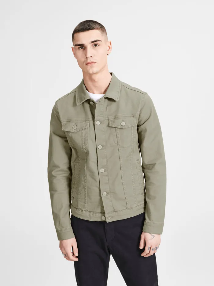 Denim Jackets JACK and JONES Mens ALVIN AKM 528 STS DENIM JACKET Green Aluminum Denim Jackets JACK and JONES Mens ALVIN AKM 528 STS DENIM JACKET Green Aluminum