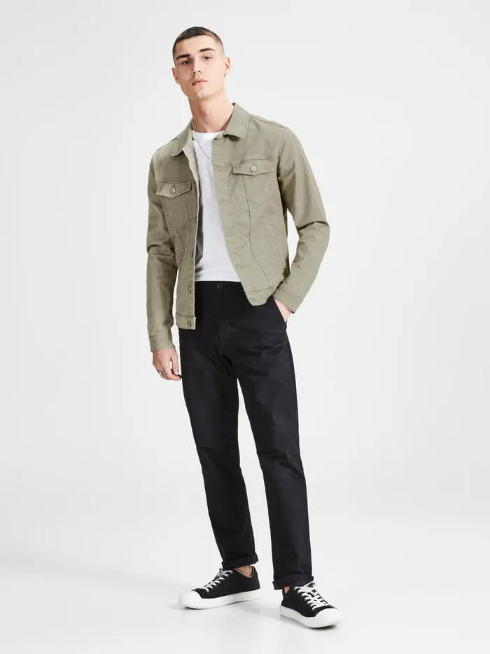 Denim Jackets JACK and JONES Mens ALVIN AKM 528 STS DENIM JACKET Green Aluminum