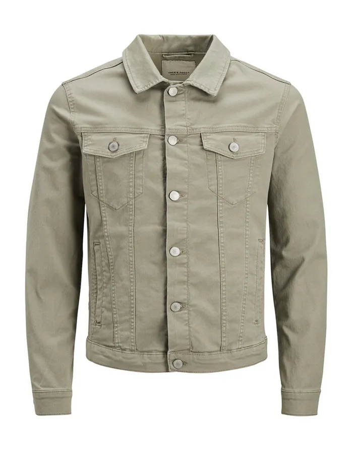 Denim Jackets JACK and JONES Mens ALVIN AKM 528 STS DENIM JACKET Green Aluminum
