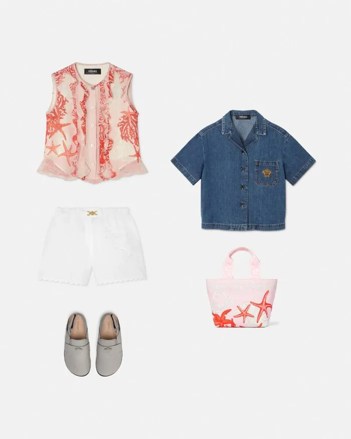 Denim Kids Shirt Blue Children Versace Clothing