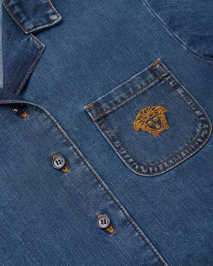 Denim Kids Shirt Blue Children Versace Clothing
