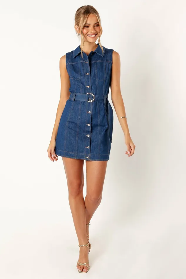 Denim Parker Mini Dress Denim 8211 Petal and Pup Women