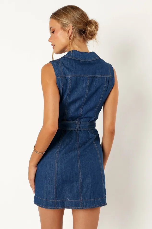 Denim Parker Mini Dress Denim 8211 Petal and Pup Women