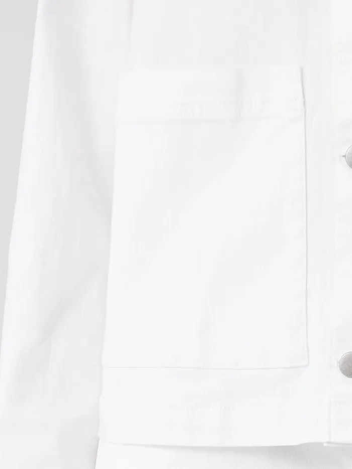 Denim Women Eileen Fisher Organic Cotton Denim Classic Collar Jacket White