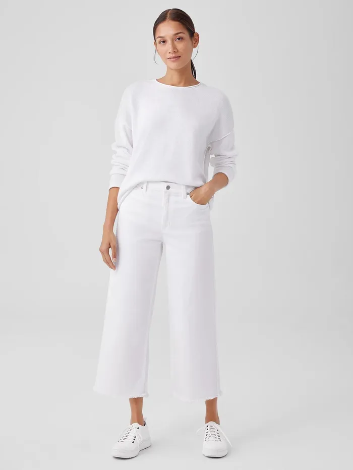 Denim Women Eileen Fisher Organic Cotton Denim WideLeg Jean White