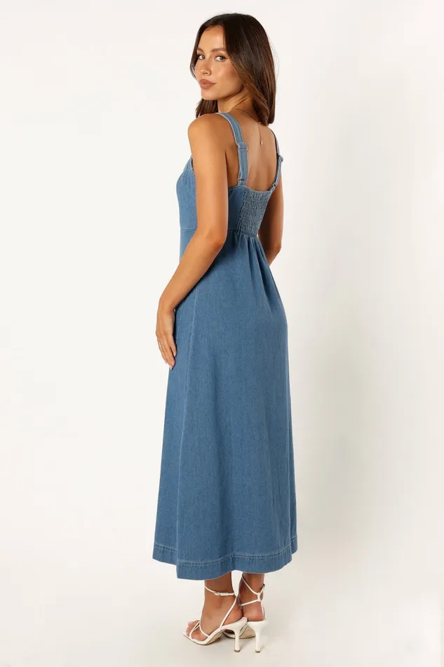 Denim Women Petal and Pup Bettie Midi Dress Denim