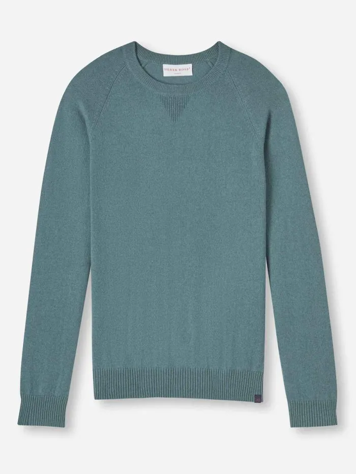 Derek Rose Cashmere Sweaters Men Sweater Finley Cashmere Teal
