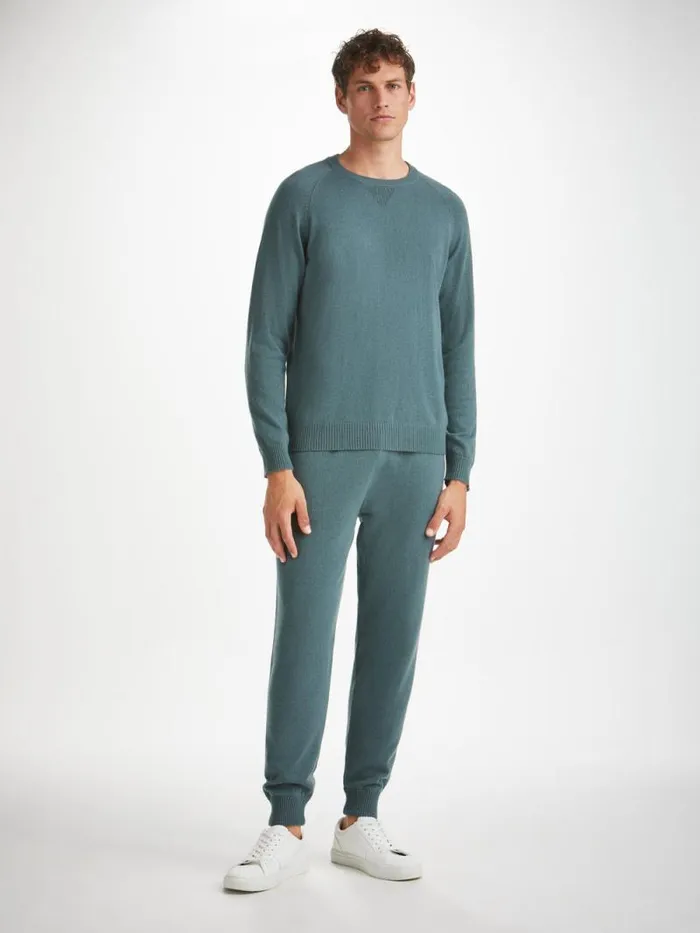 Derek Rose Cashmere Sweaters Men Sweater Finley Cashmere Teal