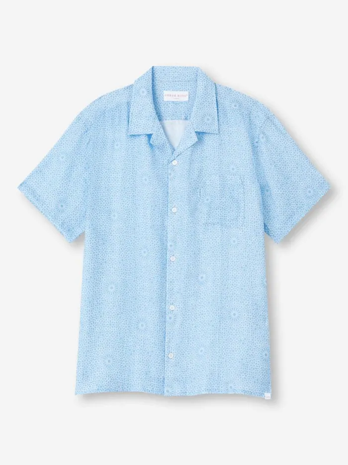 Derek Rose Casual Shirts Men Shirt Milan 23 Linen Blue