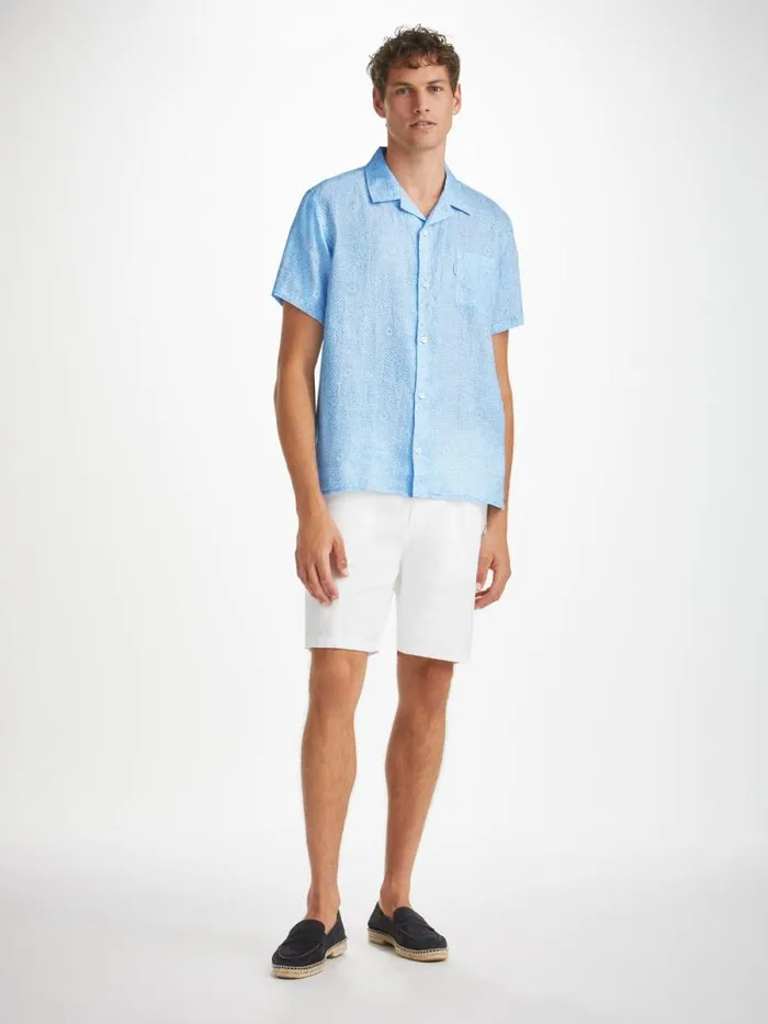 Derek Rose Casual Shirts Men Shirt Milan 23 Linen Blue