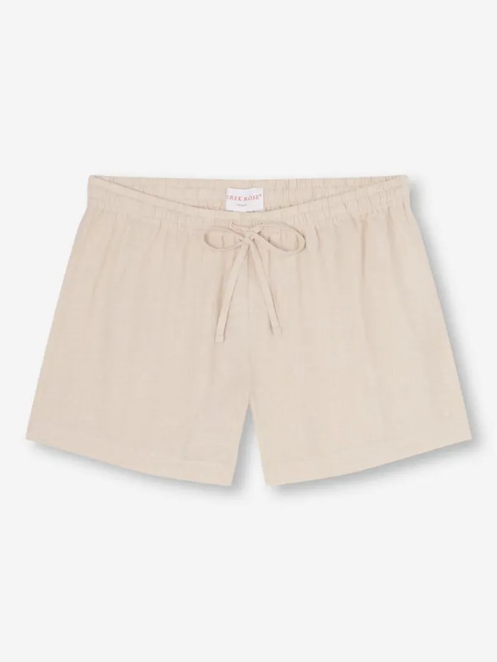Derek Rose Casual Shorts Women Shorts Vienna Linen Sand