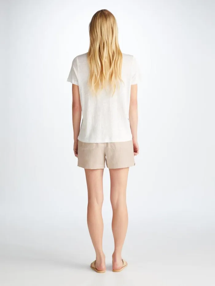 Derek Rose Casual Shorts Women Shorts Vienna Linen Sand