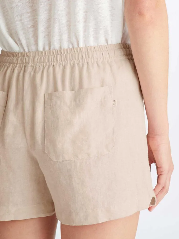 Derek Rose Casual Shorts Women Shorts Vienna Linen Sand