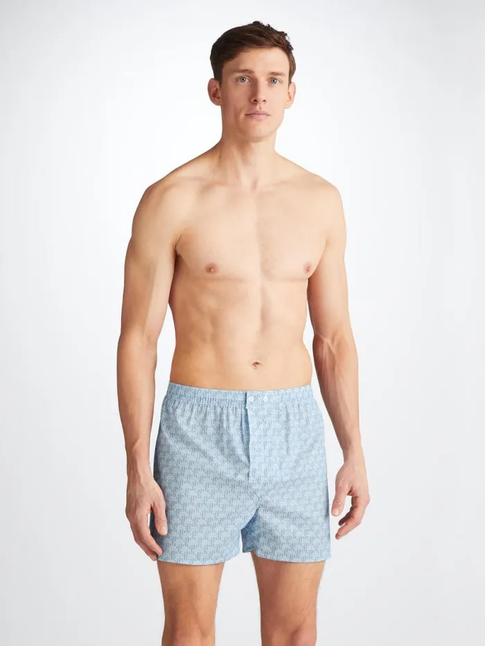 Derek Rose Classic Fit Boxer Shorts Men Classic Fit Boxers Ledbury 72 Cotton Batiste Blue