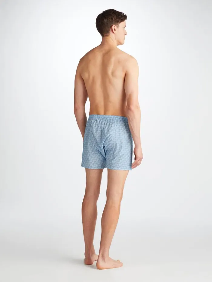 Derek Rose Classic Fit Boxer Shorts Men Classic Fit Boxers Ledbury 72 Cotton Batiste Blue