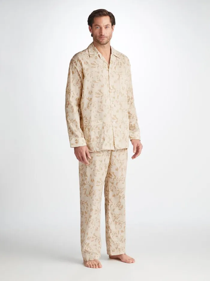 Derek Rose Classic Fit Pajamas Men Classic Fit Pajamas Ledbury 73 Cotton Batiste Sand