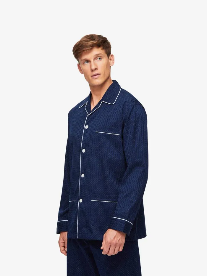 Derek Rose Classic Fit Pajamas Men Classic Fit Pajamas Royal 40 Cotton Navy
