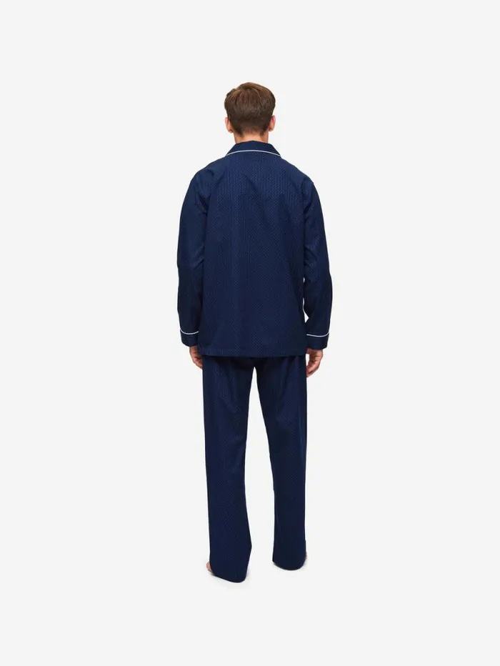 Derek Rose Classic Fit Pajamas Men Classic Fit Pajamas Royal 40 Cotton Navy