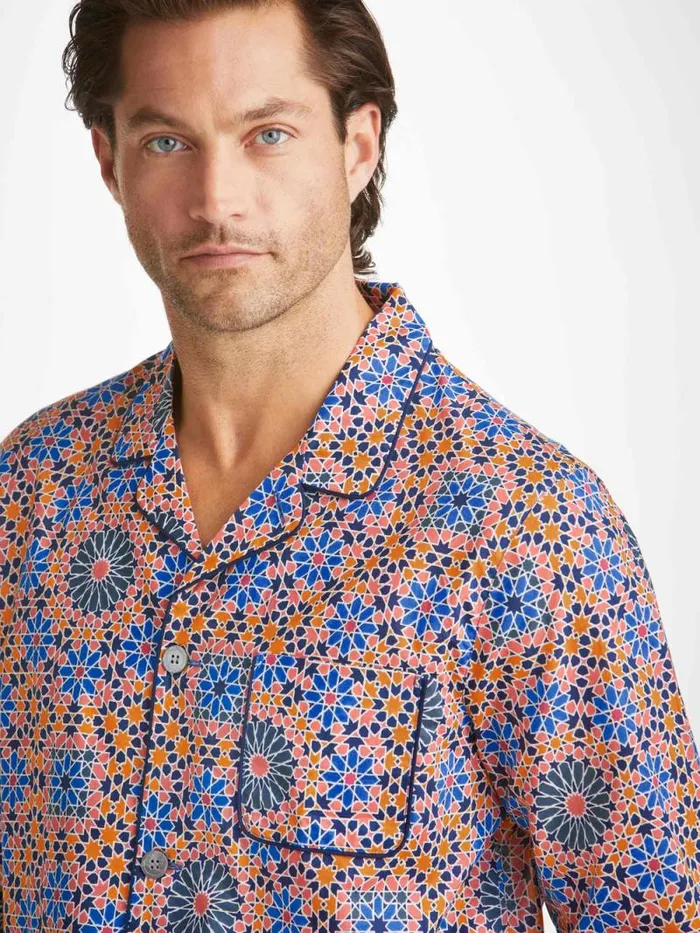 Derek Rose Cotton Pajamas Men Modern Fit Pajamas Ledbury 69 Cotton Batiste Multi Derek Rose Cotton Pajamas Men Modern Fit Pajamas Ledbury 69 Cotton Batiste Multi