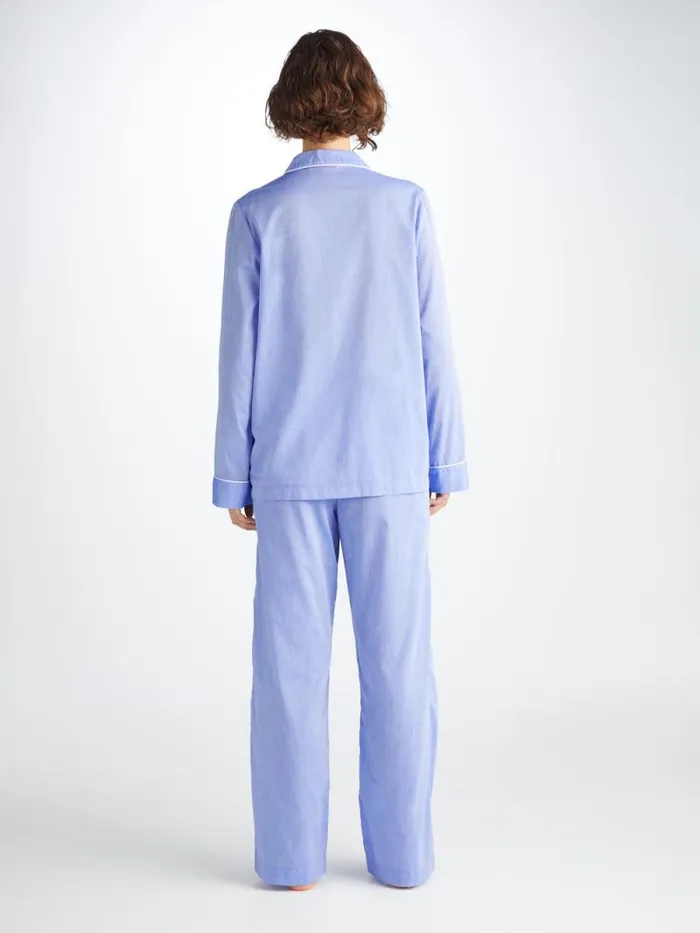 Derek Rose Cotton Pajamas Women Pajamas Amalfi Cotton Batiste Blue
