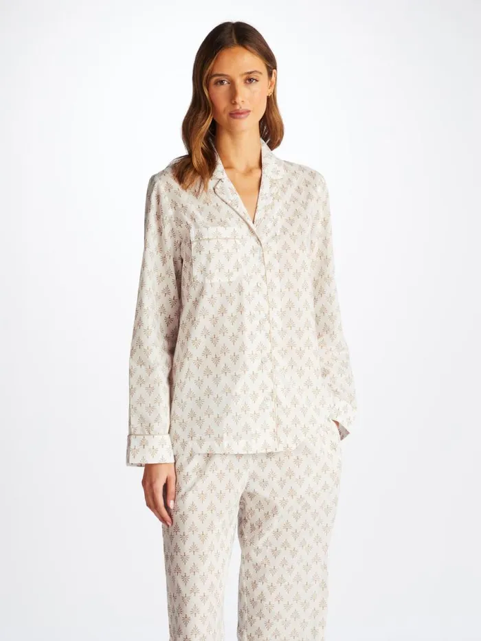 Derek Rose Cotton Pajamas Women Pajamas Nelson 101 Cotton Batiste White
