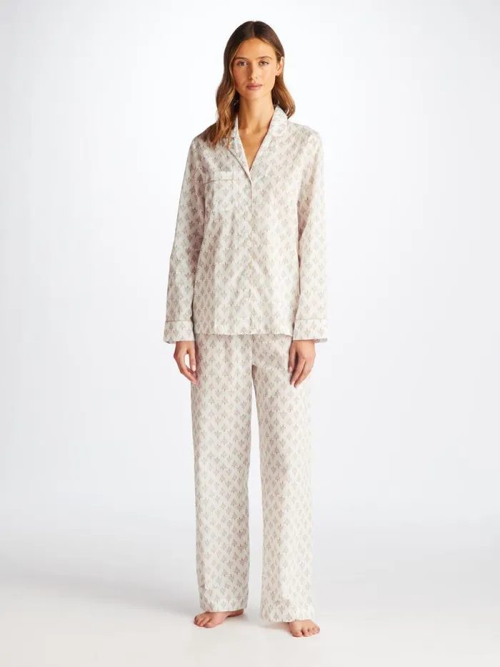 Derek Rose Cotton Pajamas Women Pajamas Nelson 101 Cotton Batiste White