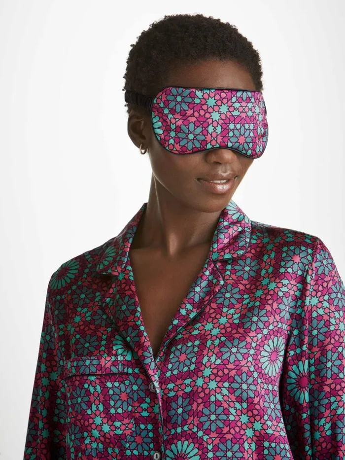 Derek Rose Eye Masks MenWomen Eye Mask Brindisi 98 Silk Satin Pink
