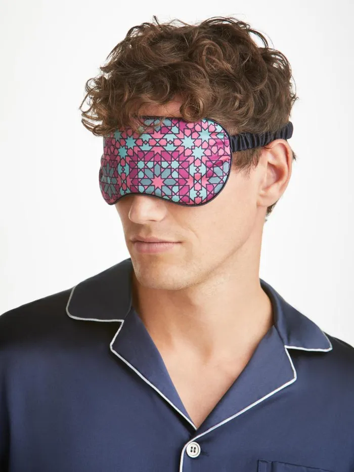 Derek Rose Eye Masks MenWomen Eye Mask Brindisi 98 Silk Satin Pink