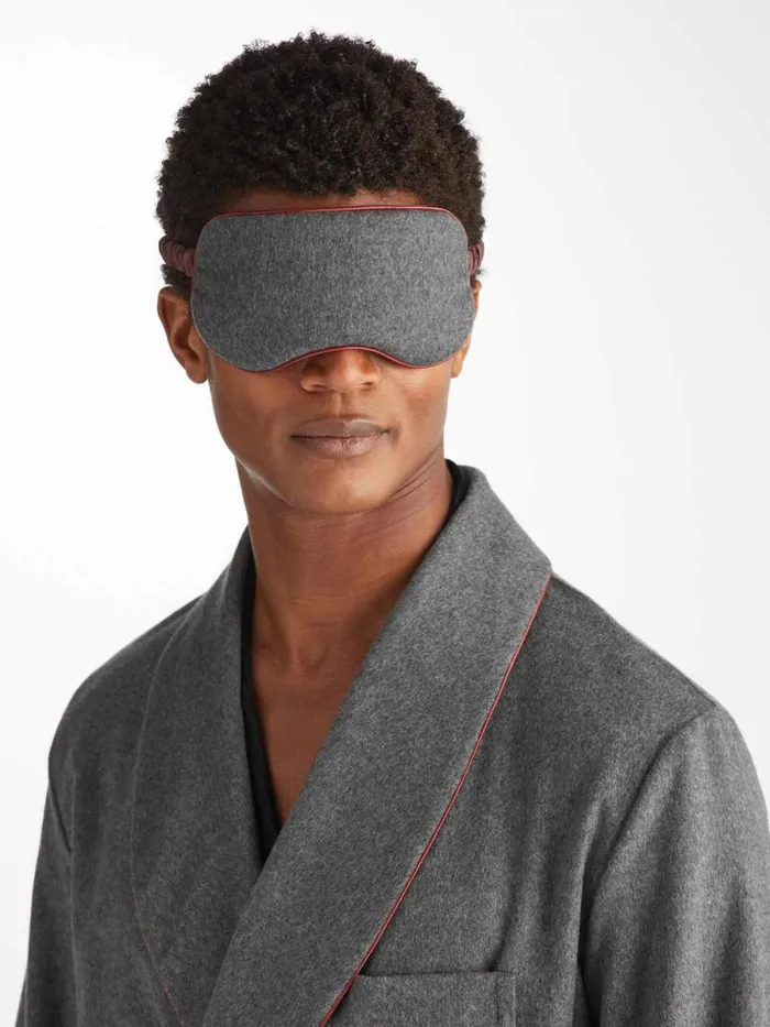 Derek Rose Eye Masks MenWomen Eye Mask Duke Cashmere Charcoal